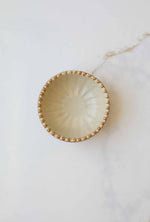 Fodory - Ruffled Edge Ceramic Pinch Bowls: Beige