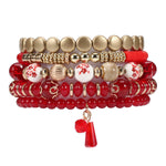 8940NINEXIS - CWAJE05695_BOHO CRYSTAL PENDANT MULTI LAYER ELASTIC BRACELET: Black / (OS) 1
