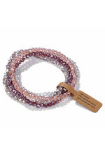8928 NINEXIS - CWAJE1185_GLASS BEAD 4 SET BRACELET: BLUSH / (OS) 1
