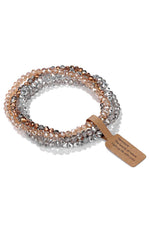 8928 NINEXIS - CWAJE1185_GLASS BEAD 4 SET BRACELET: BLUSH / (OS) 1